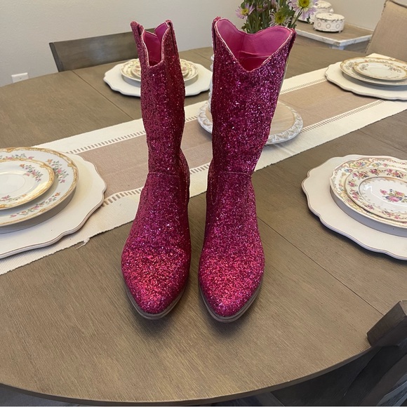 Shoes Hot Pink Glitter Cowboy Boots Poshmark